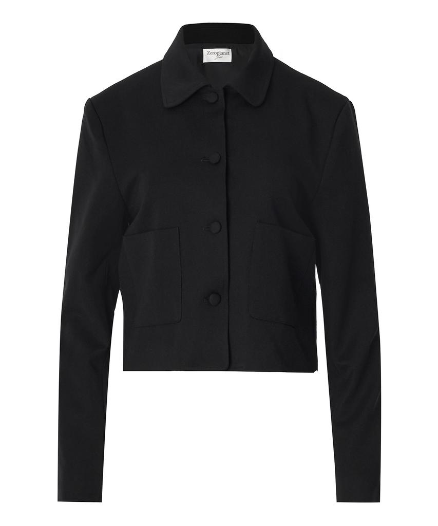 Short Jacket With Zeroplanet Ribbon [Black]