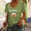 Summer V-neck 3D Printed Top Fashionable Casual Short Sleeved Women's T-shirts
