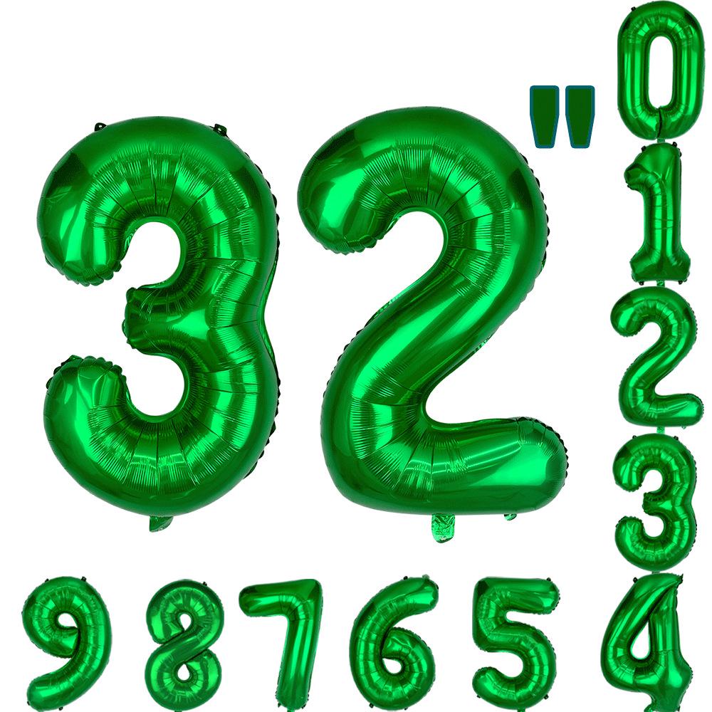 32-Inch Gradient Color Aluminum Foil Number Balloons - US Version
