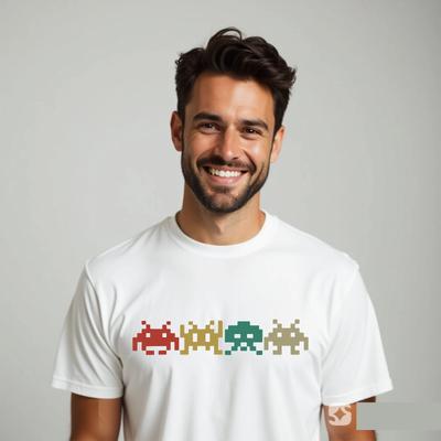 Maglietta da Gioco Arcade Spazio Retro Invaders Gioco Vintage Top Bambino Uomo Unisex