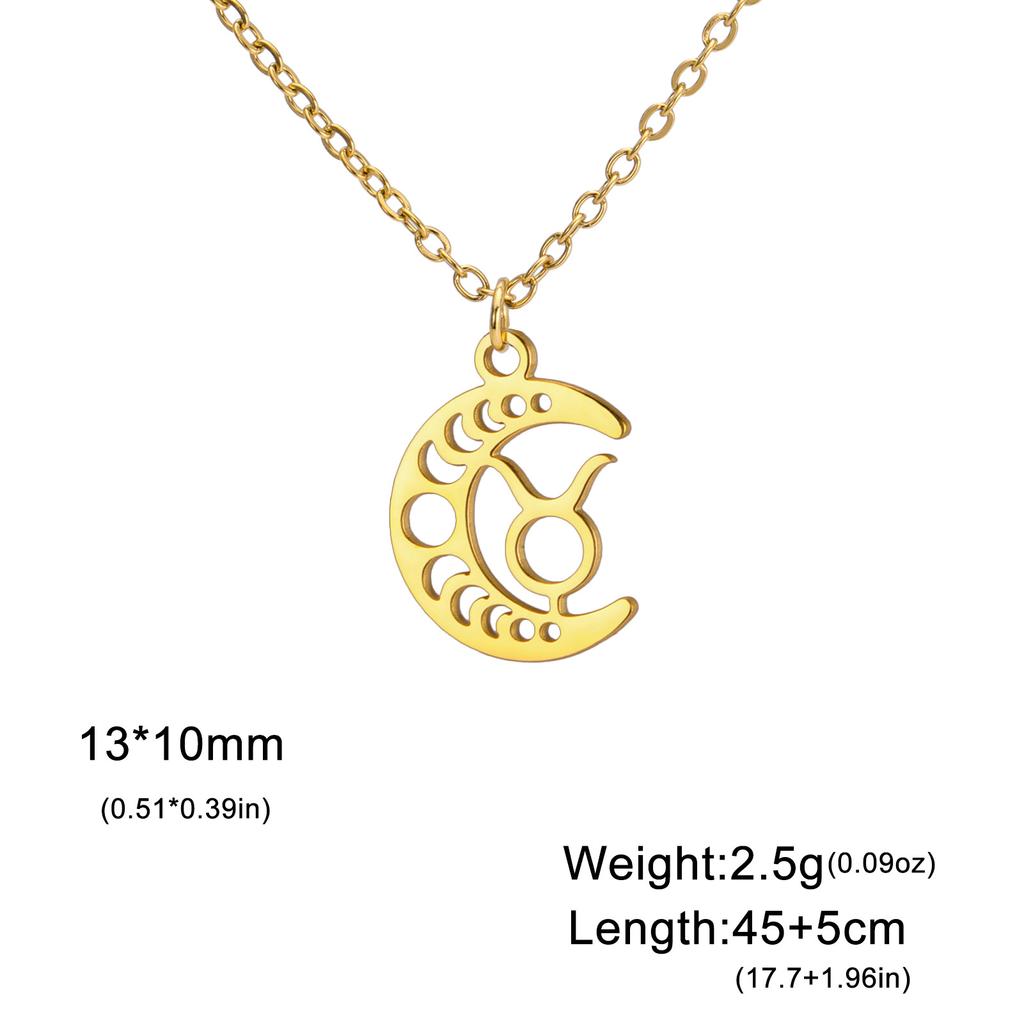 Jeshayuan Small Size 12 Constellations Pendant Necklace For Women Moon Virgo Leo Taurus Gemini Choker Party Lucky Jewelry Gift