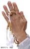 Soka Gakkai prayer made in solid cotton wooden SGI yellow yang for men beads, natural, Kyoto, boxwood, tassel, beads, (Tsuge)