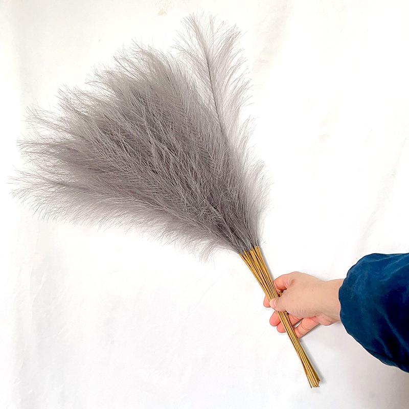 10 Stück Künstliches Pampasgras Deko Künstliches Puschelrohr Flauschige Simulation Kunstpflanze Blume Hochzeitsparty Wohnzimmer Heimdekoration