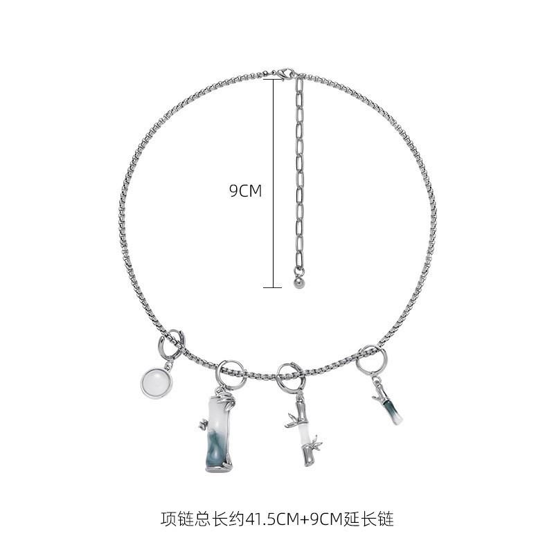 

Autumn New Bamboo Resin Necklace New Chinese Ancient Clavicle Chain Necklace Wholesale
