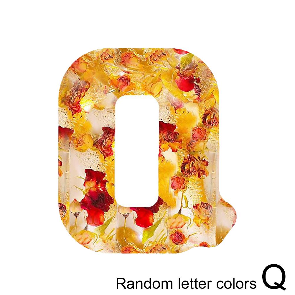 Floral Letter Night Light Alphabet Letter LED Lights Luminous Number Lamp Decorative Resin Lamp With Initial Letter & Dry Flower