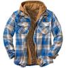Men's Autumn/Winter Plaid Hooded Cotton Jacket 