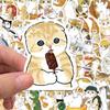 64Pcs/Set Cute Cat Stickers Skateboard Notebook Fridge Phone Guitar Luggage Decal Sticker Toy