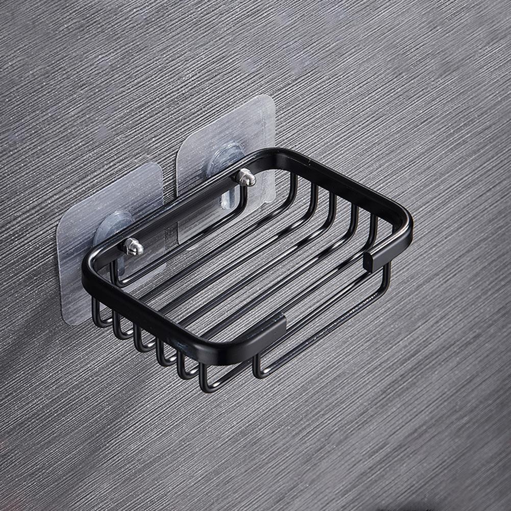High Quality New Soap Dishes Bath Shower Strong Suction Tray Wall-mounted Aluminum Bathroom Dispensers Drain Hotel Metal