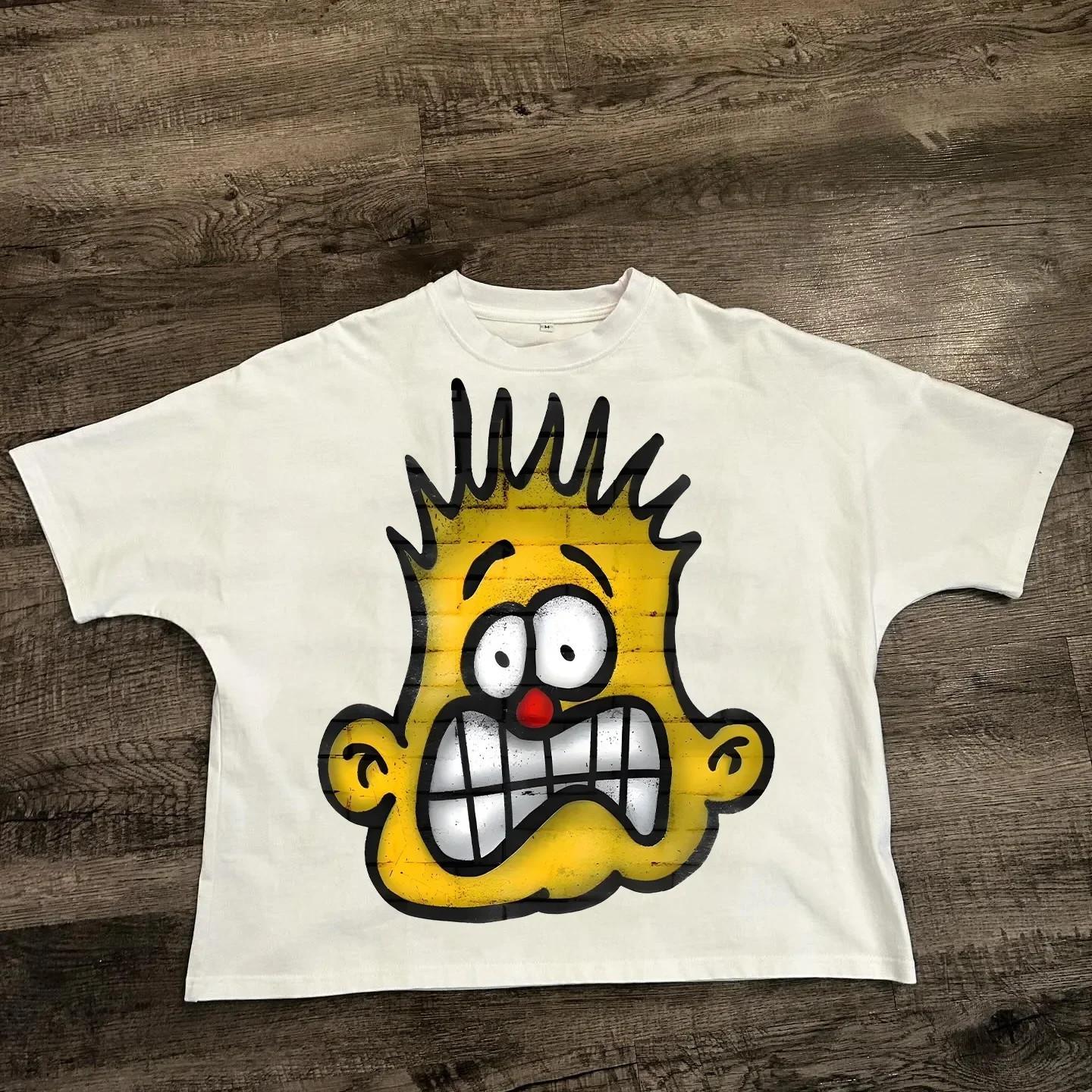 Cartoon Graphic Mens Y2KT Shirt Retro Character Streetwear Cotton Tee S-4XL 2XL