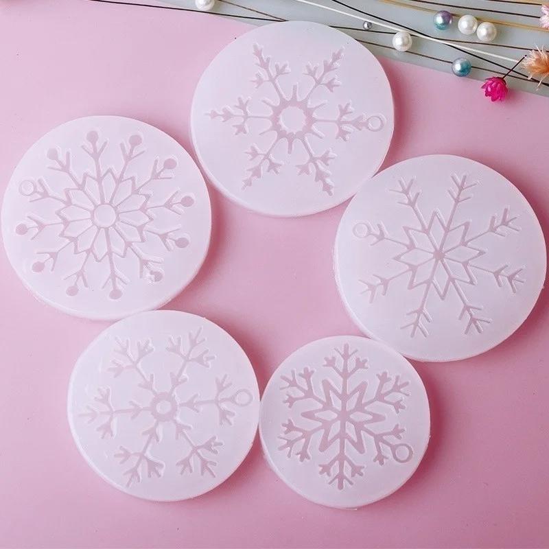 5types Snowflake Shape Resin Mold Epoxy Silicone Mold DIY Jewelry Making Crafting Tools