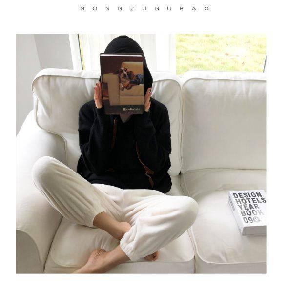 Doppelseitiges Fleece Warme Freizeit-Hose für Frühling und Winter - Gemütliche, lockere Nachtwäsche für zu Hause oder draußen