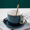 European Style Gold Rim Ceramic Coffee Cup and Saucer Set