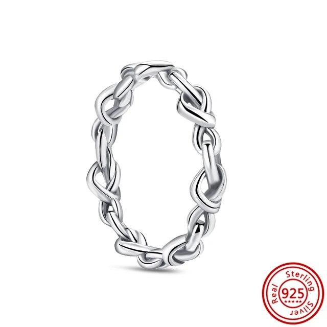 925 Sterling Silver Rings Feather Heart Pavé Sparkling CZ Round Lucky Rings for Women Charms Jewelry