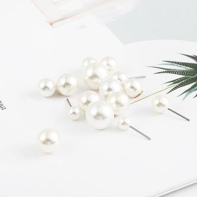 Lot de 10 perles d'imitation en ABS de 6 à 12 mm avec aiguille en acier pour la fabrication de bijoux et de vêtements