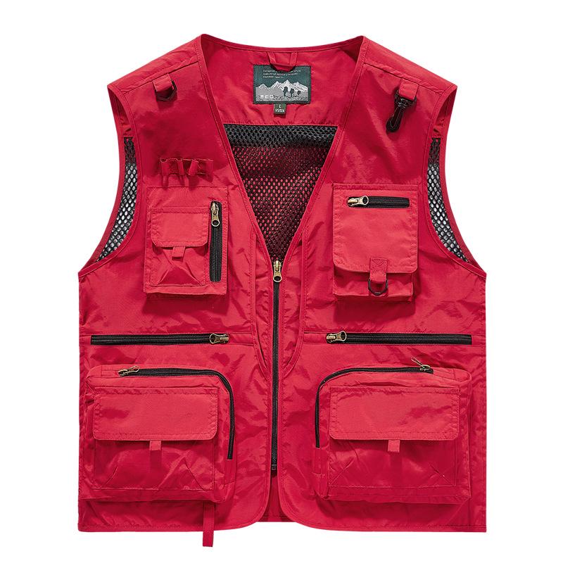 Men's Multi-pocket Mesh Vest for Spring & Autumn - Versatile for Fishing, Photography, and Outdoor Activities