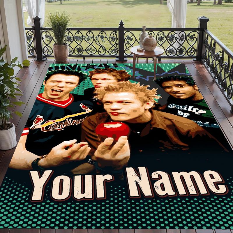 Custom Name Sum 41 Crystal Velvet Floor Rug Personalized Text Soft Carpet Home Decor