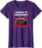 Cute Love On Wheels Funny Monster Truck Valentine's Ladies' Crewneck T-Shirt