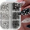 Edgy Y2K Goth Grunge Nail Charms – Spike Cone Rivet Studs in Black Silver Gold, Punk Alloy Nail Art Accessories Kit