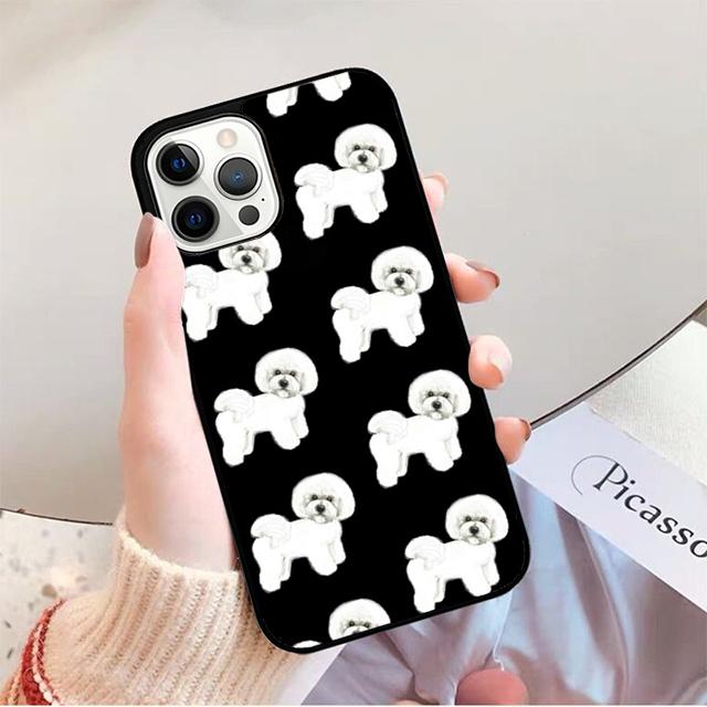 Cute Cartoon Bichon Frise Phone Case for iPhone 17 Air 16 16e 15 Plus for Apple 13 11 12 14 Pro Max Cover coque fundas