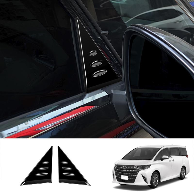 For Toyota Alphard Vellfire 40 Series  2024 ABS Carbon Car Exterior Accessories A D Pillar Trim Rear Window Quarter Cover