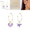 Trendy Summer Shell Pearl Earrings For Women With Asymmetric French Style And Alloy Material
