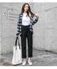 2021 Korean-Style High-Waisted Cropped Straight-Leg Jeans: Slimming, Versatile, Loose, Casual Wide-Leg Pants for Women