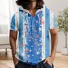 Men'S Casual Short Sleeved Hooded Top Buttoned Open Neck T-Shirt