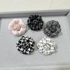Camellia Houndstooth Brooch All-Season Fabric Mourning Funeral Corsage Pin High-End Elegant Clothes Bag Scarf Accessories Brooch