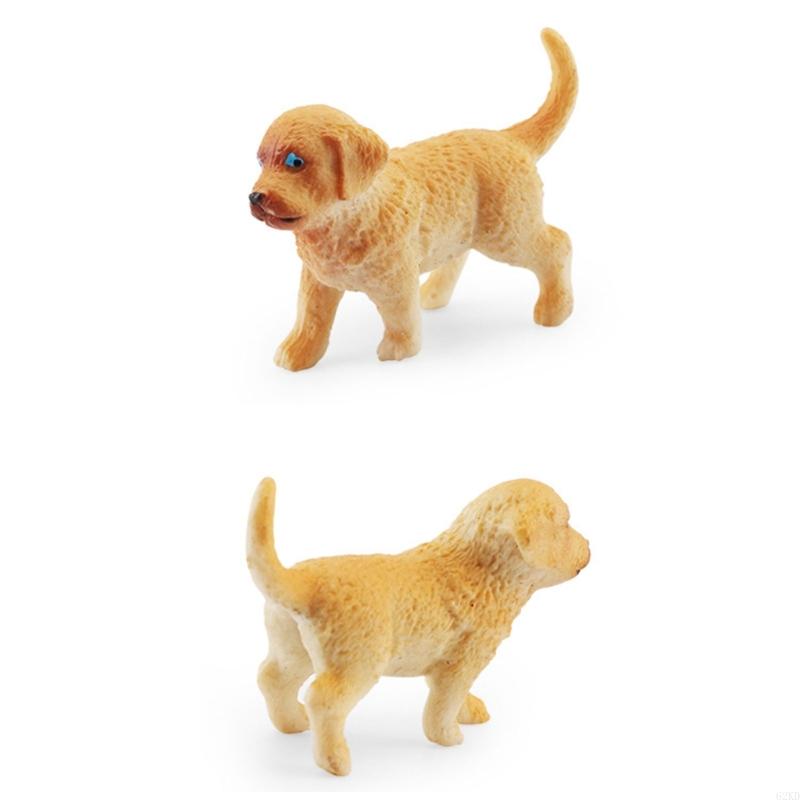 62KD Dog Figurines Playset 8PCS Realistic Detailed Plastic Puppy Figures Toy Dogs