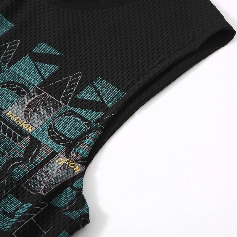 Plussstørrelse 5XL-11XL Oversized Ermeløs T-skjorte for Menn Sommer Topper Casual T-skjorte Sommerklær