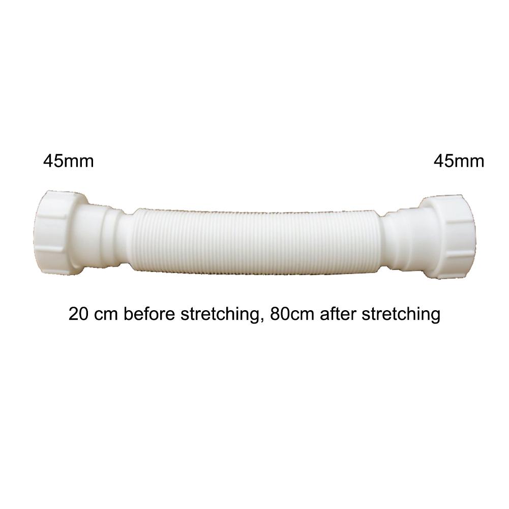 Double-Headed Pipe Sink Drain Pipe Flexible Pipe Connector For 45mm Inlet Diameter Double-Headed Water Pipes Kit Drain Connector