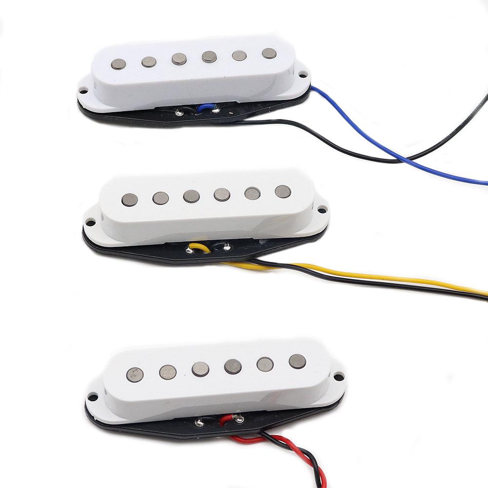 Guitar Single Coil Guitar Pickups Alnico SSS 50/50/52mm White for ST SQ Electric Guitar