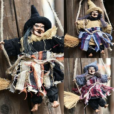 Spooky Props Halloween Hanging Ghost Haunted House Props Witch Dolls Home Door Bar Club Decor
