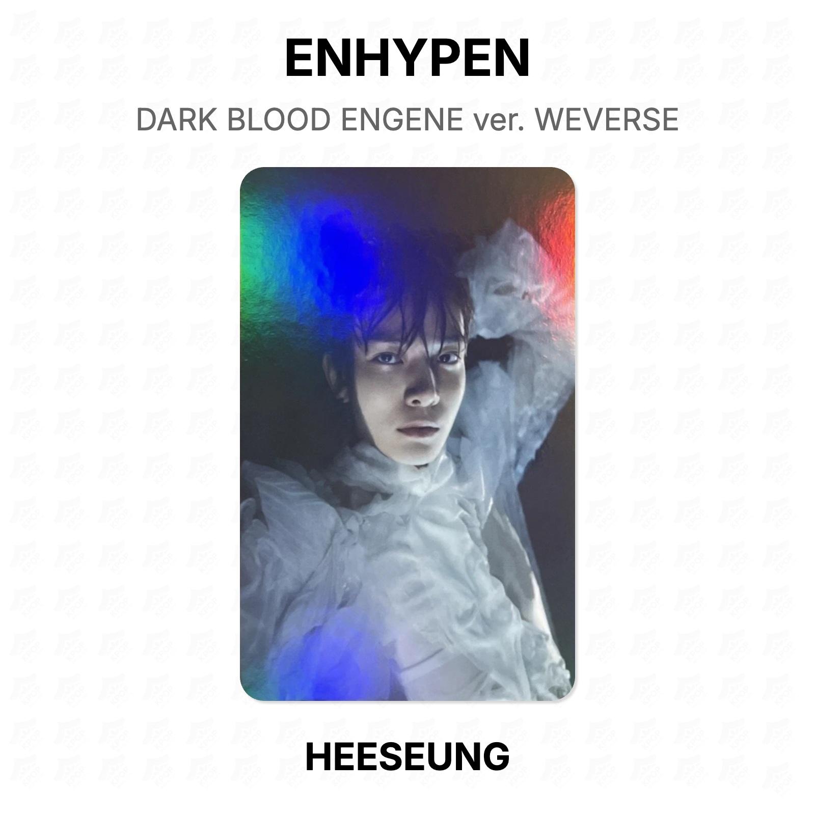 ENHYPEN DARK BLOOD версия ENGENE. Официальная фотокарточка WEVERSE HEESEUNG