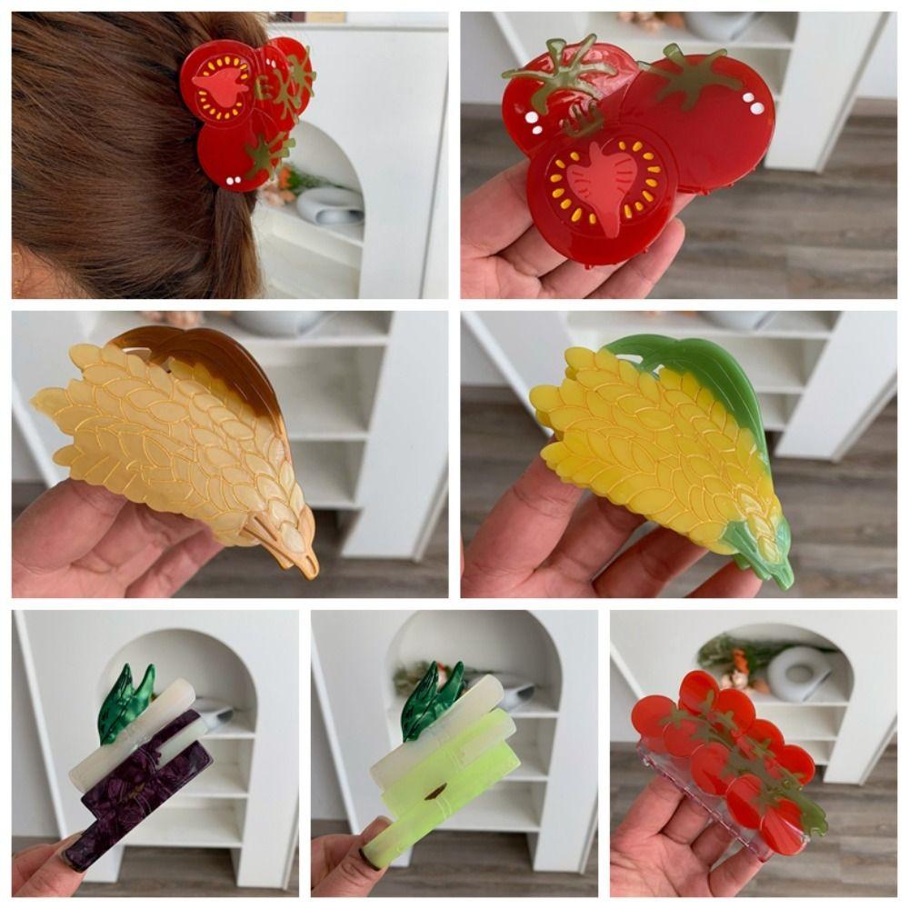 

Korean Style Fruit Shark Clip Waterproof Acrylic Hair Accessories Acetic Acid Hair Claw Women Style 4