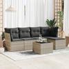 VidaXL Garden Lounge Set 6 Pcs with Light Grey Cushions Wicker, Outdoor Sofa Set, Sofa Set 3325278
