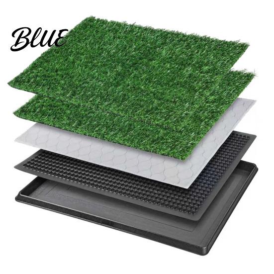 Washable Dog Pee Pad Artificial Grass Fake Turf Pet Potty with Tray Balcony 3-Layer Reusable Puppy Training Mat for Indoor Outdoor Use Small