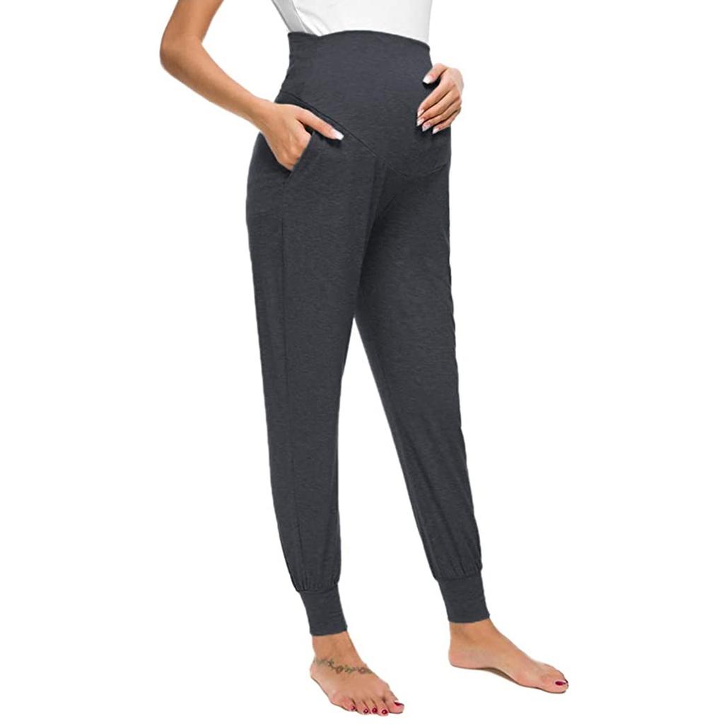 Frauen Farbe Tasche Casual Lose Bauch Unterstützung Schwangere Frauen Hosen