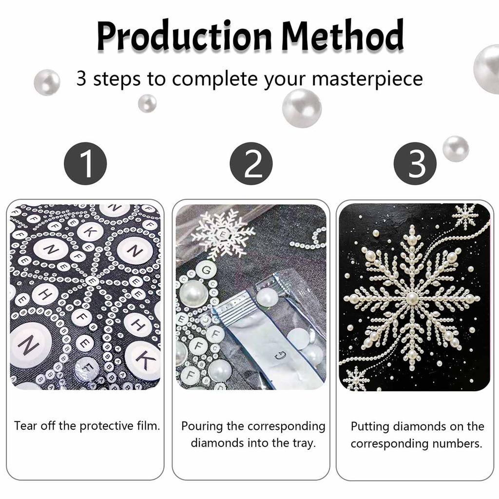 Christmas Snowflake Pearl Painting Kit Handmade DIY Home Decoration Painting