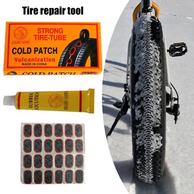 1 Set Rubber Tire Patches Glue Lightweight Portable Strong Sticky Tire Patch Repair