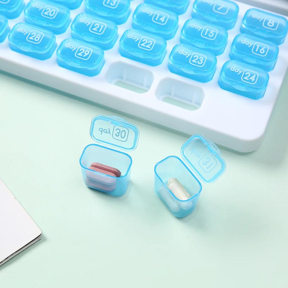 New Hot Premuim Portable 31 Day Monthly Pill Organizer Storage Case Box Holder for Daily Medicine Vitamin Fish Oils Supplement