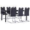 Day and Night - Day and Night 7-piece Dining Set Black Synthetic Leather