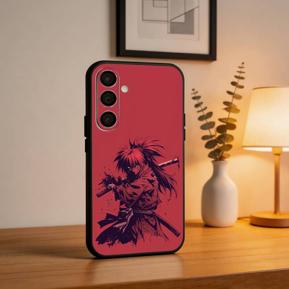Coque de téléphone Anime R-Rurouni Kenshin Pour Samsung A73,72,71,A52,51,40,41,A22,A32,31,A13, Coque Noire Souple