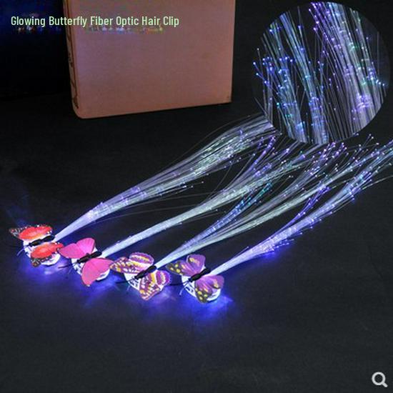 Colorful Luminous Butterfly Braids - Flashing Fiber Optic Children's Toy