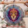 Vibrant Lion Face Wind Chime Metal Kinetic Spinner for Garden Patio Window Decor Colorful Striped Design Indoor Outdoor Yard Art