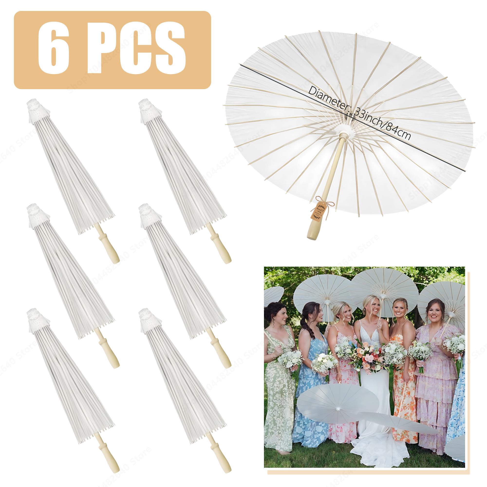 

6-120 комплектов 33-дюймовых бумажных зонтов для свадьбы, белый бумажный зонт-парасоль, декоративный подарок для свадебной фотосессии
