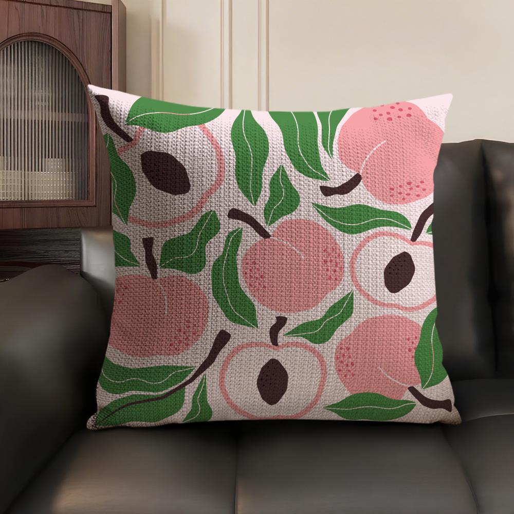 Fruit Cut Art Ins Simple Cushion Cover Natural Linen Organic Fabric DoubleSided Printing Sofa Home Decor Gift Pillow Case