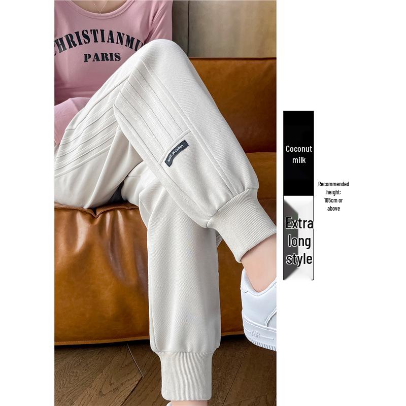 

Женские серые гаремные спортивные штаны - Весна/Осень 2024, Свободный крой, На манжетах, Повседневный облегающий дизайн L