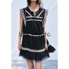 Spring and Summer New Women's Clothing Cotton round Neck Laminated Decoration Contrast Color Embroider Sleeveless Dress 5107049