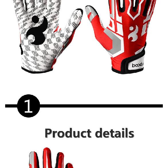 Football Gloves with Padding Receiving Gloves with Adhesive Padding Indoor Football Gloves Rugby and Baseball Hitting Glove 1071